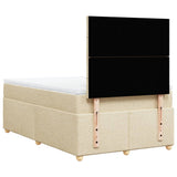 Bed slatted base with mattress Cream 120x200 cm Fabric