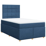 Slatted bed base with mattress Blue 120x200 cm Fabric