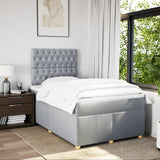 Slatted bed base with mattress Light grey 120x200cm Fabric