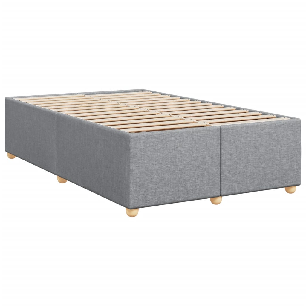 Slatted bed base with mattress Light grey 120x200cm Fabric