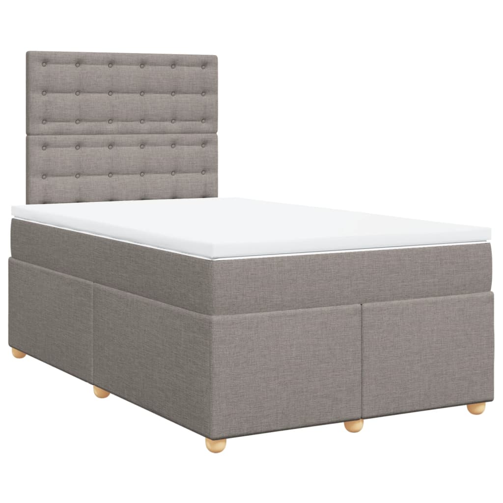 Sommier à lattes de lit avec matelas Taupe 120x200 cm Tissu