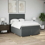 Slatted bed base with mattress Dark grey 140x190cm Fabric