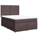 Slatted bed base with mattress Dark brown 140x190 cm