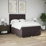 Slatted bed base with mattress Dark brown 140x190 cm