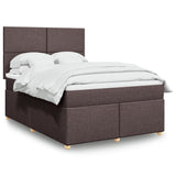 Slatted bed base with mattress Dark brown 140x190 cm