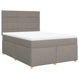 Slatted bed base with mattress Taupe 140x200 cm Fabric