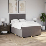 Slatted bed base with mattress Taupe 140x200 cm Fabric