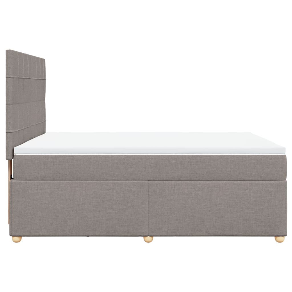 Slatted bed base with mattress Taupe 140x200 cm Fabric