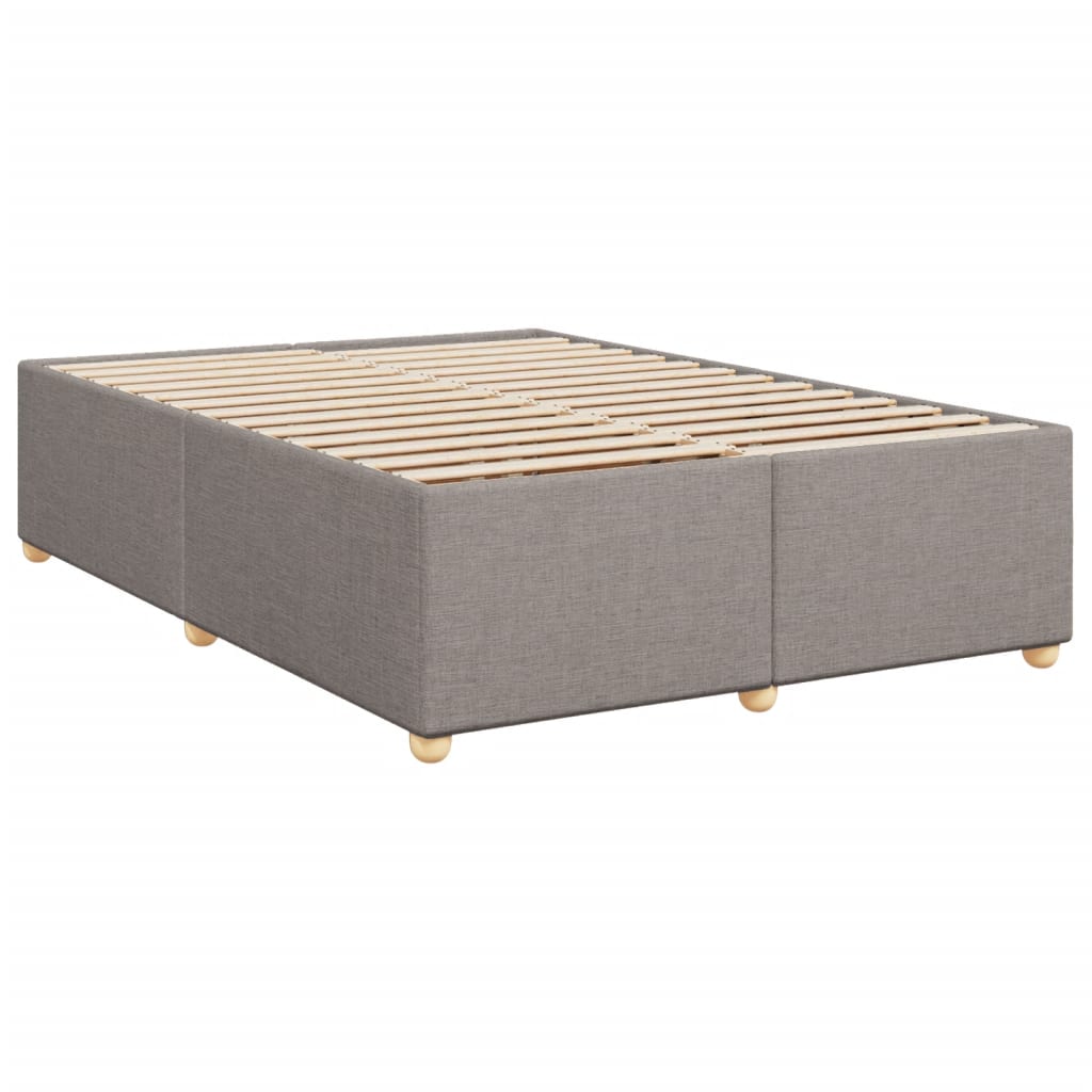 Slatted bed base with mattress Taupe 140x200 cm Fabric