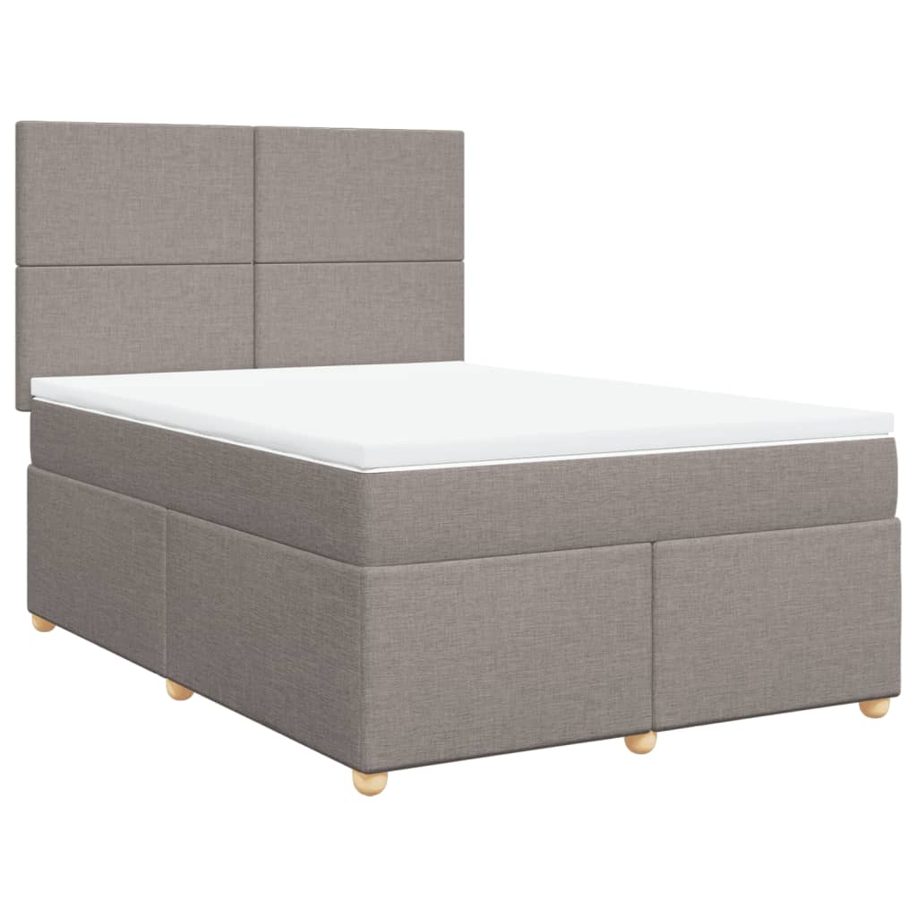 Slatted bed base with mattress Taupe 160x200 cm Fabric