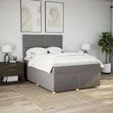 Slatted bed base with mattress Taupe 160x200 cm Fabric