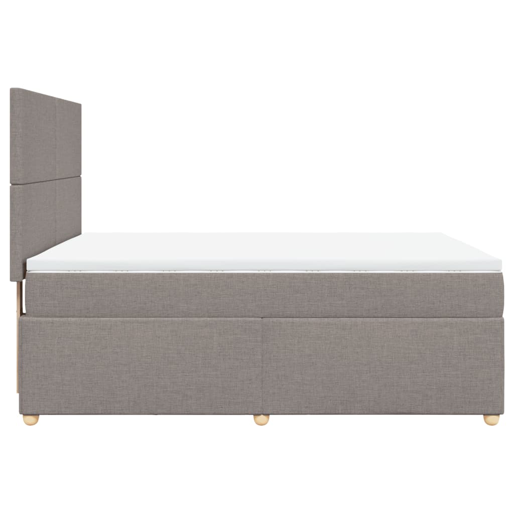 Sommier à lattes de lit avec matelas Taupe 160x200 cm Tissu