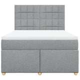 Slatted bed base with mattress Light grey 160x200cm Fabric