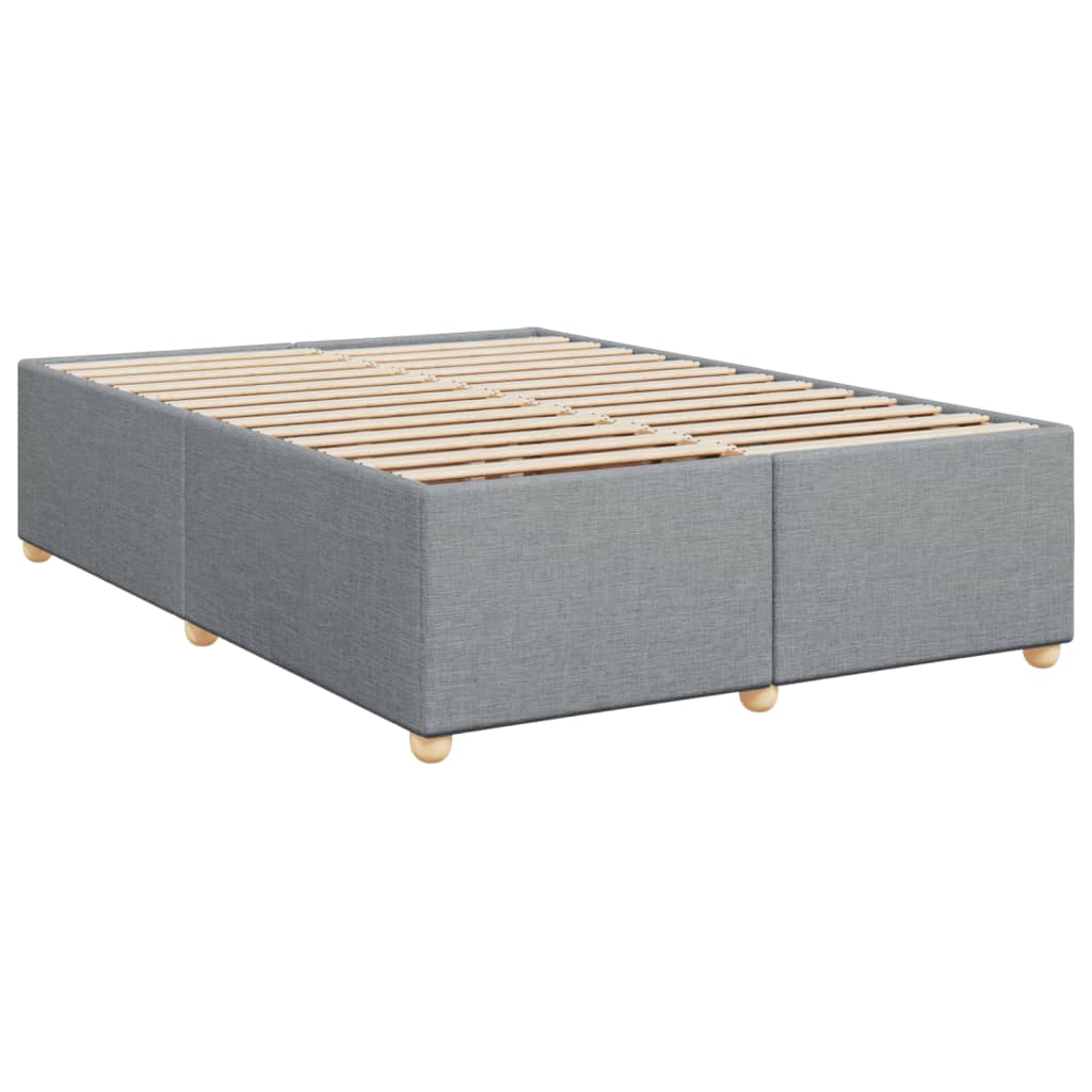 Slatted bed base with mattress Light grey 160x200cm Fabric