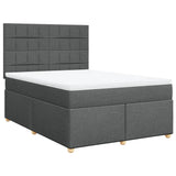 Slatted bed base with mattress Dark grey 160x200cm Fabric