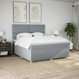 Slatted bed base with mattress Light grey 180x200cm Fabric