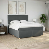 Slatted bed base with mattress Dark grey 180x200cm Fabric