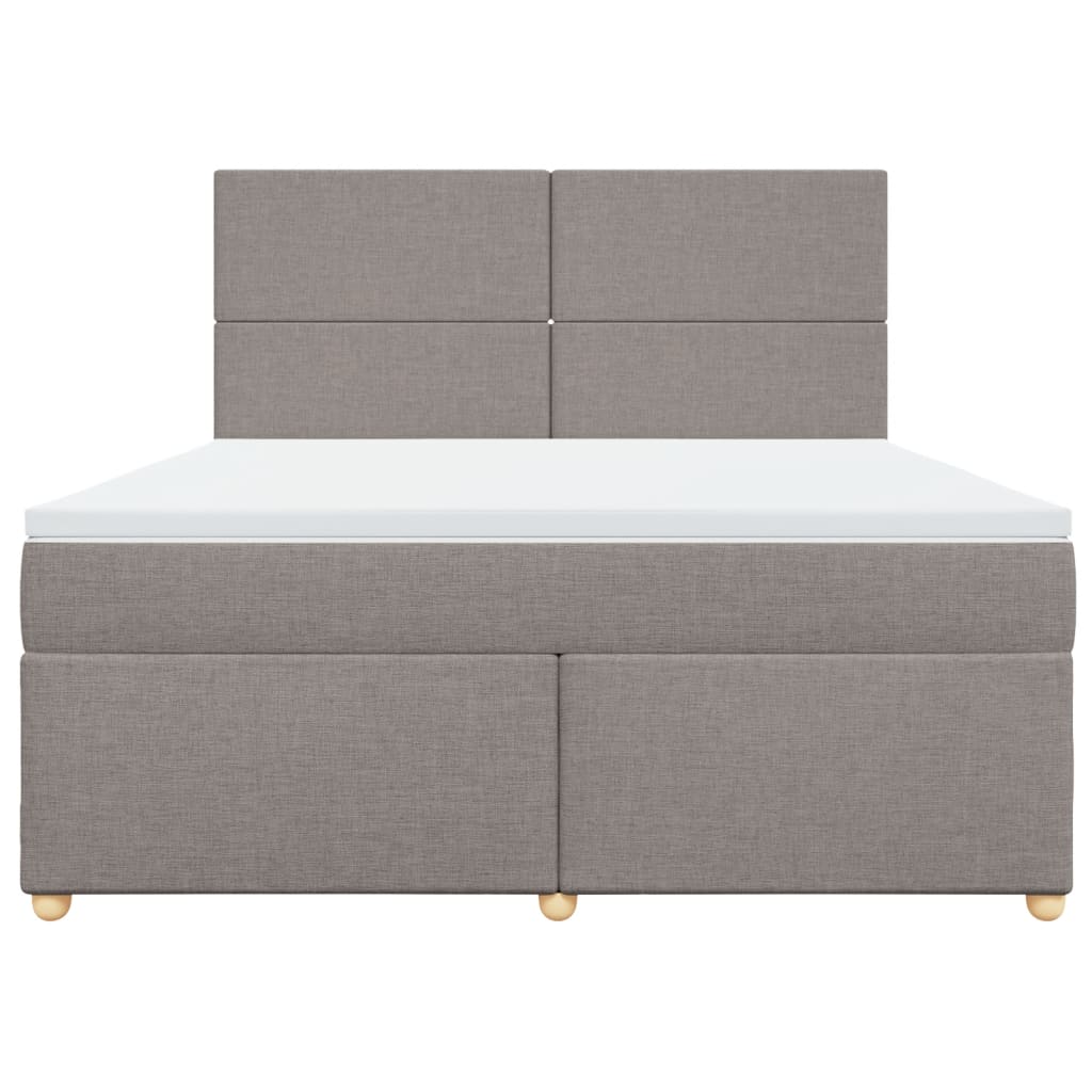 Sommier à lattes de lit avec matelas Taupe 180x200 cm Tissu