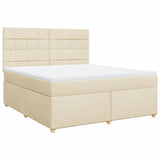 Bed slatted base with mattress Cream 180x200 cm Fabric