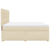 Bed slatted base with mattress Cream 180x200 cm Fabric