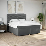 Slatted bed base with mattress Dark grey 180x200cm Fabric