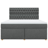 Slatted bed base with mattress Dark grey 180x200cm Fabric