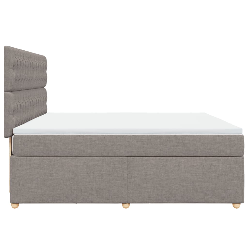 Sommier à lattes de lit avec matelas Taupe 180x200 cm Tissu