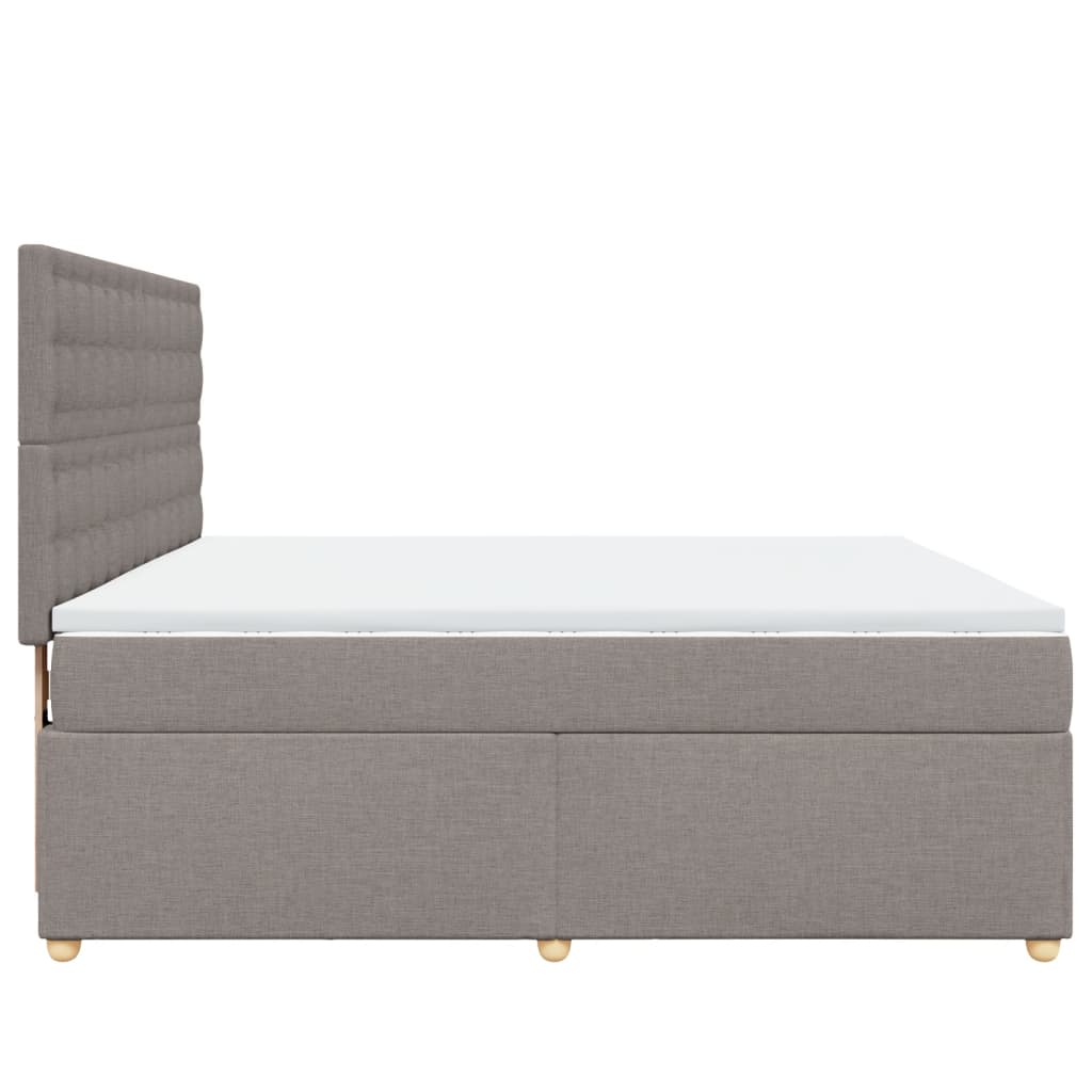 Sommier à lattes de lit avec matelas Taupe 180x200 cm Tissu