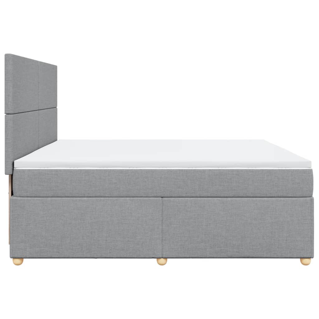 Sommier à lattes de lit avec matelas Gris clair 200x200cm Tissu