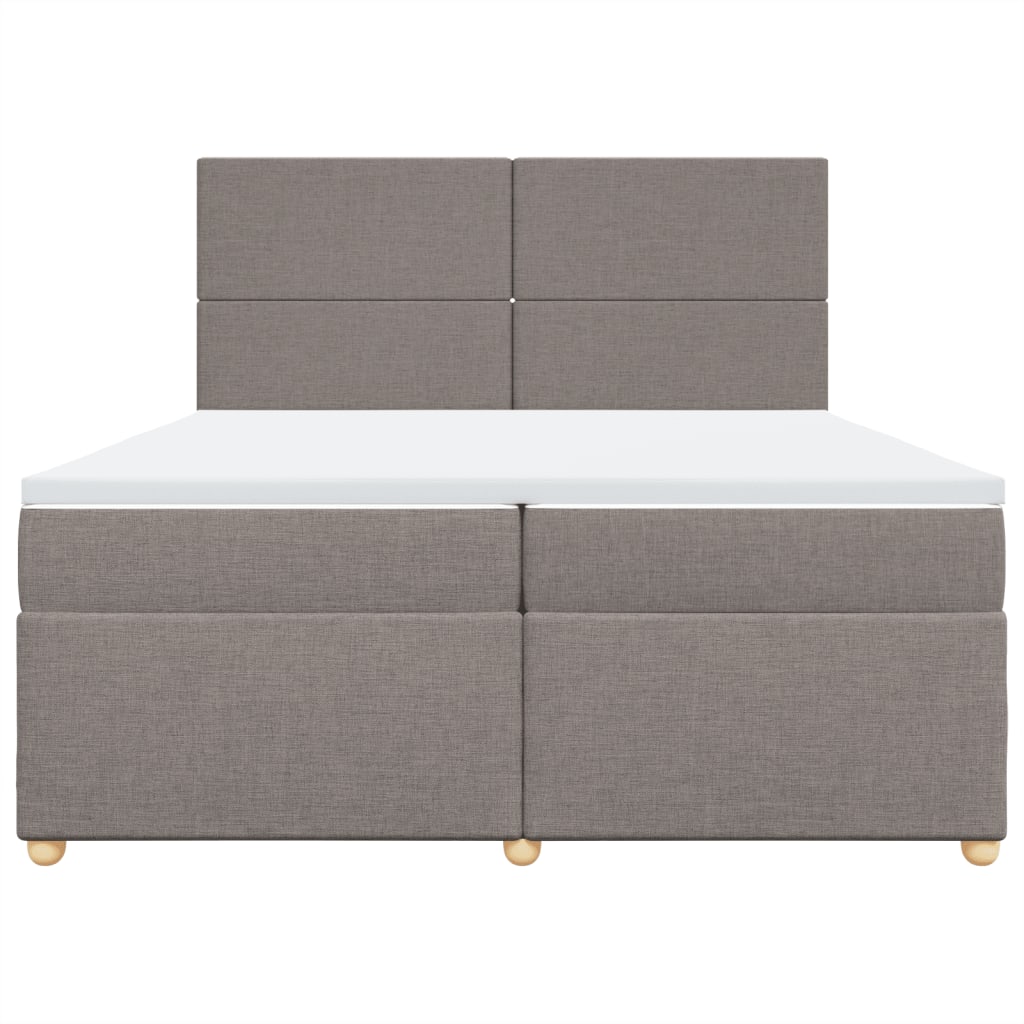 Sommier à lattes de lit avec matelas Taupe 200x200 cm Tissu