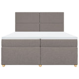 Sommier à lattes de lit avec matelas Taupe 200x200 cm Tissu