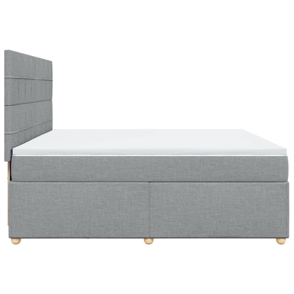 Sommier à lattes de lit avec matelas Gris clair 200x200cm Tissu