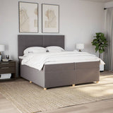 Sommier à lattes de lit avec matelas Taupe 200x200 cm Tissu