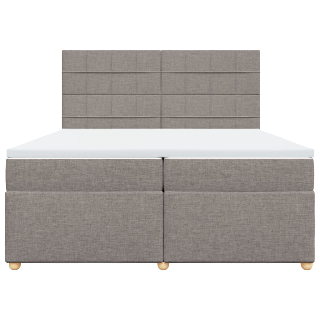 Sommier à lattes de lit avec matelas Taupe 200x200 cm Tissu