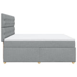 Sommier à lattes de lit avec matelas Gris clair 200x200cm Tissu