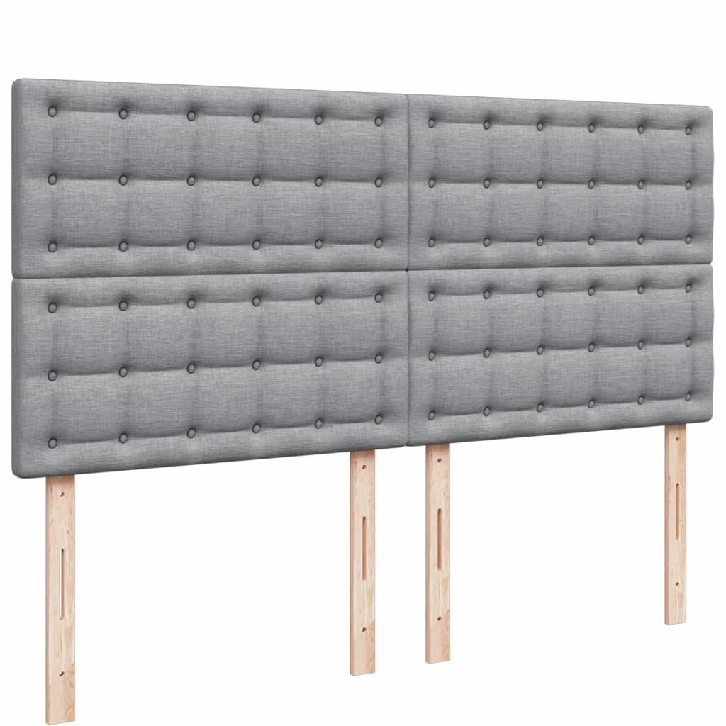 Sommier à lattes de lit avec matelas Gris clair 200x200cm Tissu