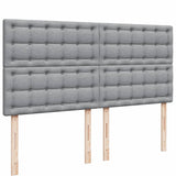 Sommier à lattes de lit avec matelas Gris clair 200x200cm Tissu