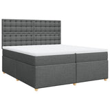 Sommier à lattes de lit avec matelas Gris foncé 200x200cm Tissu