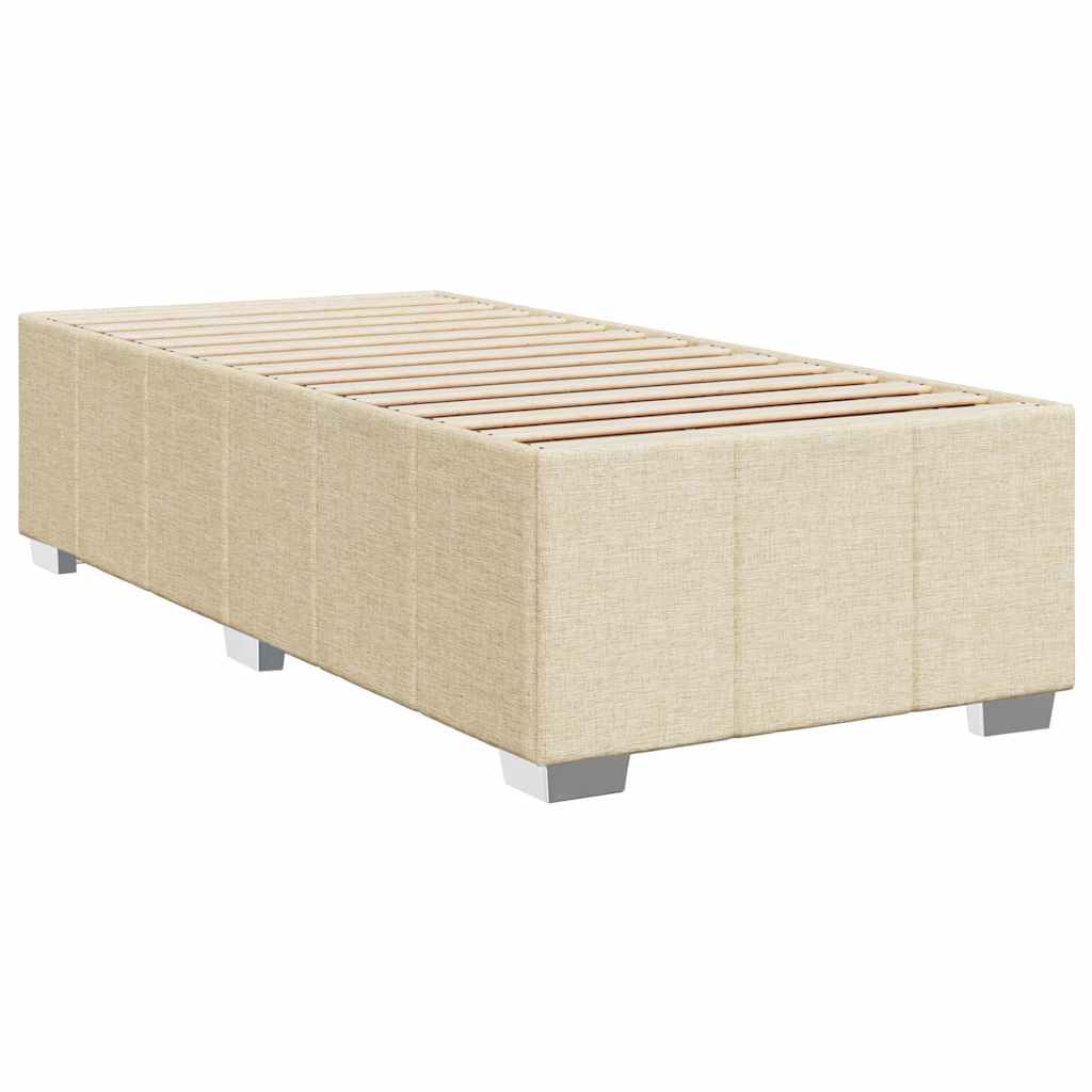 Sommier à lattes de lit avec matelas Crème 80x200 cm Tissu