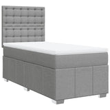 Sommier à lattes de lit avec matelas gris clair 80x200 cm tissu