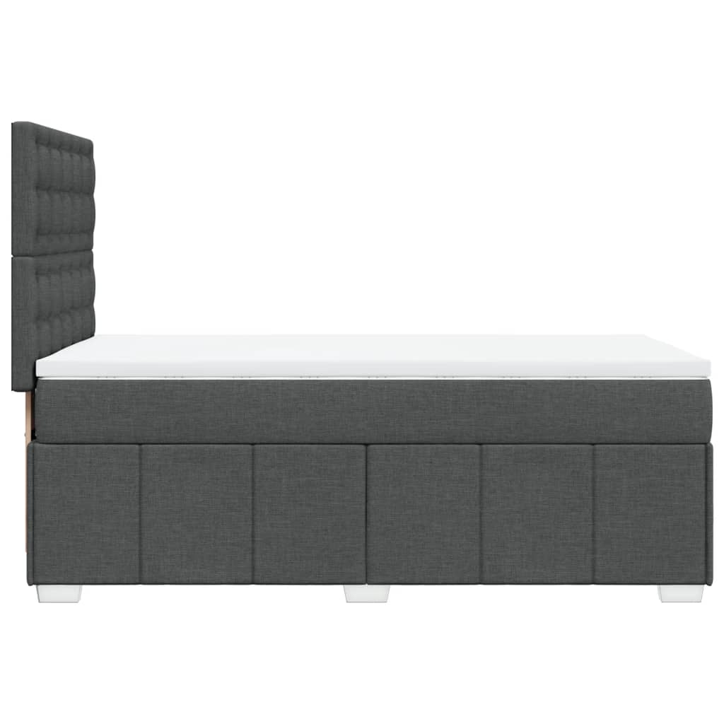 Sommier à lattes de lit avec matelas Gris foncé 80x200 cm Tissu