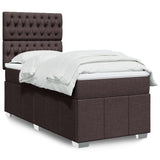 Slatted bed base with mattress Dark brown 90x190 cm