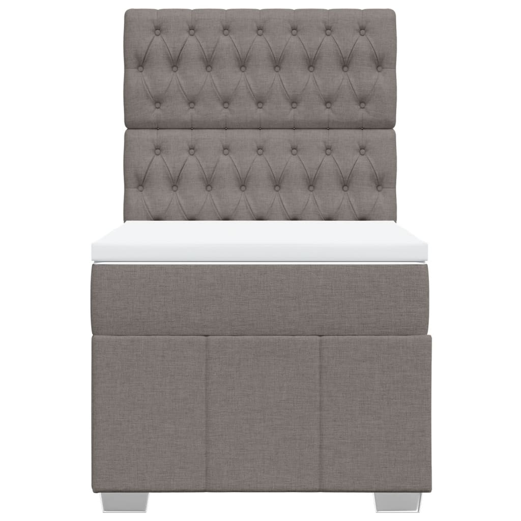 Sommier à lattes de lit avec matelas Taupe 90x190 cm Tissu