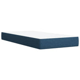 Slatted bed base with mattress Blue 90x200 cm Fabric