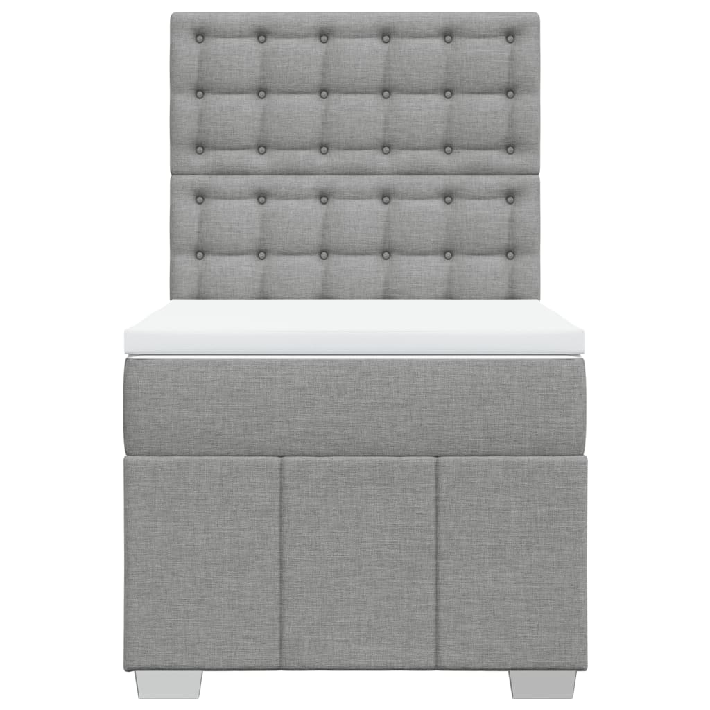 Sommier à lattes de lit avec matelas Gris clair 90x200 cm Tissu