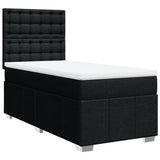 Sommier à lattes de lit avec matelas Noir 90x200 cm Tissu