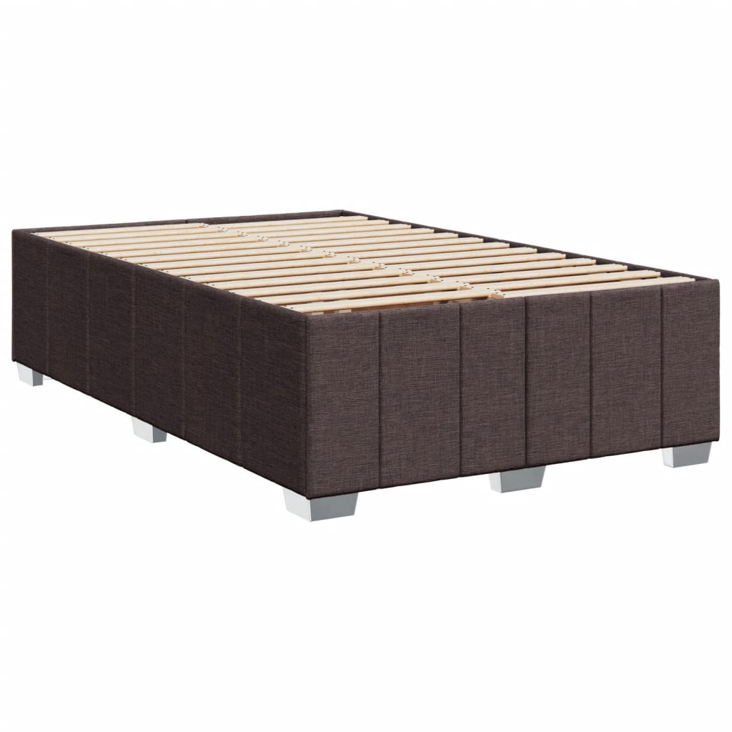 Sommier à lattes de lit et matelas marron foncé 120x190cm tissu