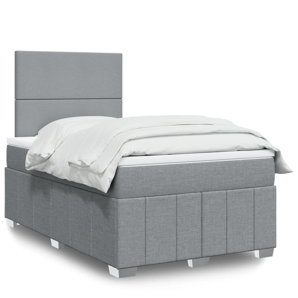 Sommier à lattes de lit avec matelas Gris clair 120x200cm Tissu