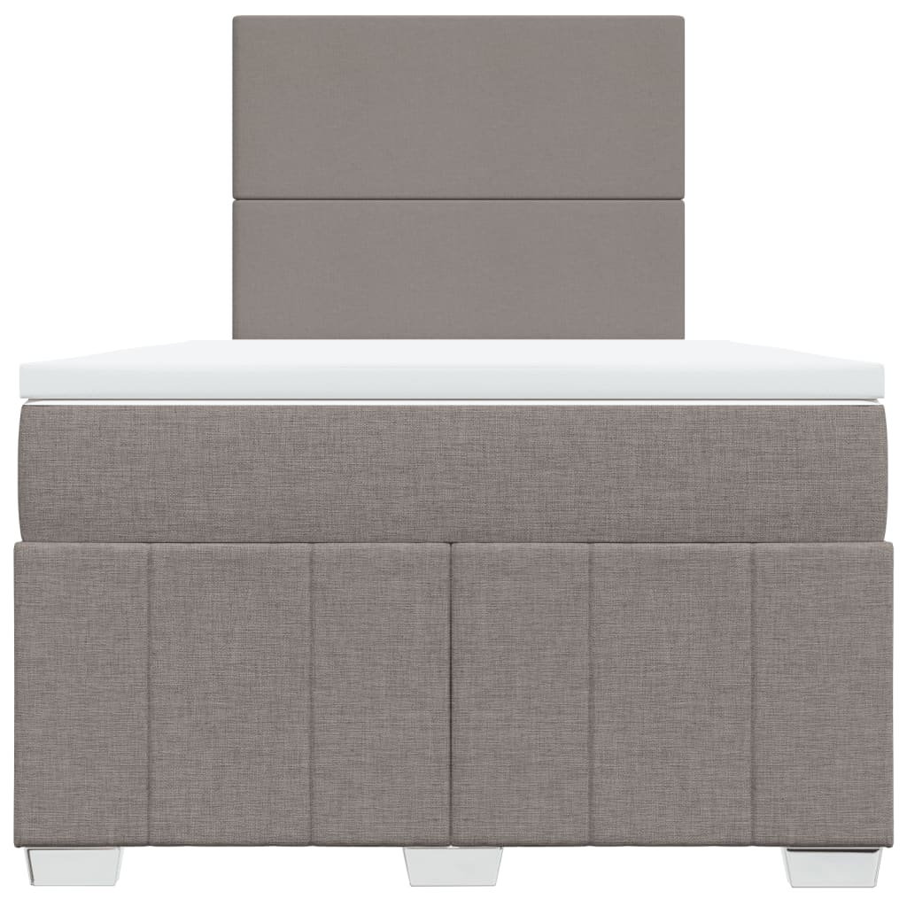 Sommier à lattes de lit avec matelas Taupe 120x200 cm Tissu