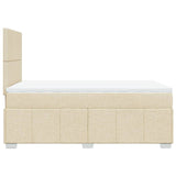 Bed slatted base with mattress Cream 120x200 cm Fabric